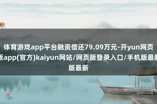 体育游戏app平台融资偿还79.09万元-开yun网页版app(官方)kaiyun网站/网页版登录入口/手机版最新