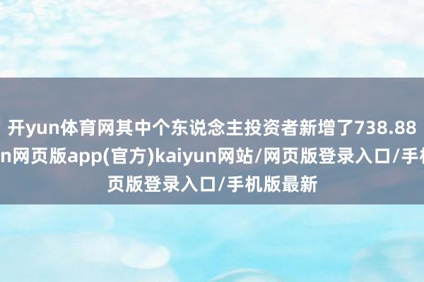 开yun体育网其中个东说念主投资者新增了738.88万-开yun网页版app(官方)kaiyun网站/网页版登录入口/手机版最新