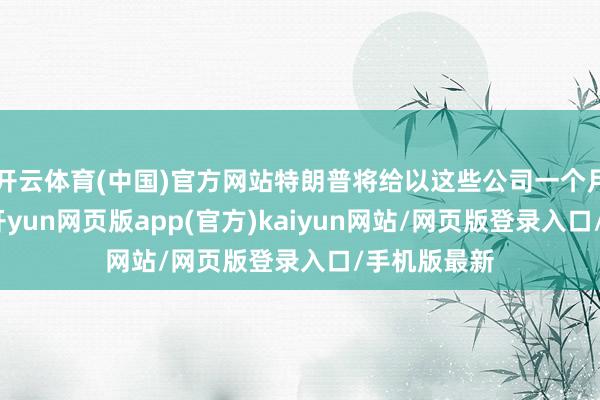 开云体育(中国)官方网站特朗普将给以这些公司一个月的豁免期-开yun网页版app(官方)kaiyun网站/网页版登录入口/手机版最新